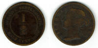 Straits Settlements 1/4 Cent Straits Settlements, Half Cent, Victoria, like scan! -
