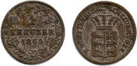 Württemberg 1 Kreuzer Königreich Württemberg, 1 Kreuzer 1869, Wilhelm, siehe Scan! -