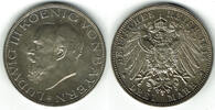 Bayern 3 Mark Kaiserreich, Bayern 3 Mark 1914 D, König Ludwig III., Erhaltung siehe Scan -