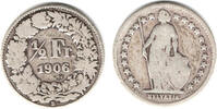 Schweiz 1/2 Franken 1906 Switzerland, silver coin, 1/2 Franken 1906, lik... 33.47 元 含税 ＋  100.41 元 运费