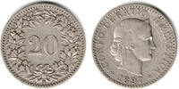 Schweiz 20 Rappen 1897 Switzerland, 20 Rappen 1897 B, like scan sehr schön 33.47 元 含税 ＋  100.41 元 运费