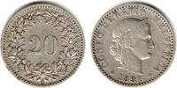 Schweiz 20 Rappen 1891 Switzerland, 20 Rappen 1891 B, like scan sehr schön 33.47 元 含税 ＋  100.41 元 运费