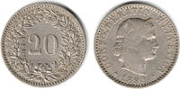 Schweiz 20 Rappen 1894 Switzerland, 20 Rappen 1894 B, like scan sehr schön 33.47 元 含税 ＋  100.41 元 运费
