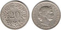 Schweiz 20 Rappen 1900 Switzerland, 20 Rappen 1900 B, like scan sehr schön 25.10 元 含税 ＋  100.41 元 运费