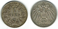 Kaiserreich 1 Mark Kaiserreich, Kursmünze 1 Mark 1907 G, 900er Silber! -