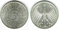 BRD 5 DM Bundesrepublik Deutschland, 5 DM Silberadler 1951 F, Erhaltung siehe Scan -