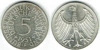 BRD 5 DM Bundesrepublik Deutschland, 5 DM Silberadler 1951 F, Erhaltung siehe Scan -