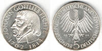 BRD 5 DM Deutschland, 5 DM 1964 J, Johann Gottlieb Fichte, Erhaltung siehe Scan! -