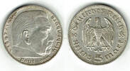 Drittes Reich 5 Reichsmark Drittes Reich, 5 Reichsmark Hindenburg ohne HK, 13,89 g 900er Silber -