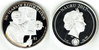 Nauru 1 Dollar Nauru, 1 Dollars, Luther - Reformation, 1 ounce silver -