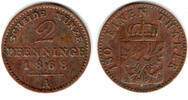 Preußen 2 Pfennig prussia, Friedrich Wilhelm IV., 2 Pfenning 1868 A, like scan -