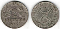 BRD 2 Mark 2 DM 1951 D, Weinblatt und Weintraube! -