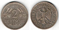 BRD 2 Mark 2 DM 1951 J, Weinblatt und Weintraube! -