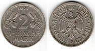 BRD 2 Mark 2 DM 1951 D, Weinblatt und Weintraube! -