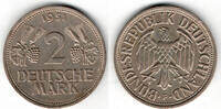 BRD 2 Mark 2 DM 1951 F, Weinblatt und Weintraube! -