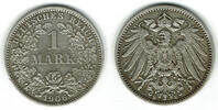 Kaiserreich 1 Mark Kaiserreich, Kursmünze 1 Mark 1906 E, 900er Silber! -