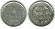Weimarer Republik 1 Mark Weimarer Republik, Kursmünze 1 Mark 1924 D! -
