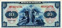 Deutschland - Bank Deutscher Länder 10 Mark Bank Deutscher Länder, 10 Mark, Serie 1948, Ro. 238 -