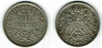 Kaiserreich 1 Mark Kaiserreich, Kursmünze 1 Mark 1905 E, 900er Silber! -