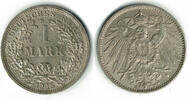 Kaiserreich 1 Mark Kaiserreich, Kursmünze 1 Mark 1915 F, 900er Silber! -