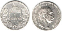 Ungarn 1 Korona Hungary, 1 Korona 1912 silver, Franz Joseph! -