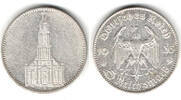 Drittes Reich 5 Reichsmark Drittes Reich, 5 Reichsmark Garnisonskirche ohne Datum, 13,89 g 900er Silber! -
