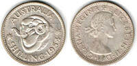 Australien Shilling Australia, shilling silver coin 1954, Elisabeth II.! -