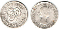 Australien Shilling Australia, shilling silver coin 1957, Elisabeth II.! -