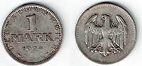 Weimarer Republik 1 Mark Weimarer Republik, Kursmünze 1 Mark 1924 A -