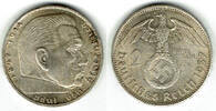 Drittes Reich 2 Reichsmark Drittes Reich, 2 Reichsmark 1937 A, Hindenburg mit HK! -