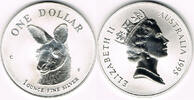 Australien 1 Dollar Australien 1995, 1 Unze 999er Silber, Kanguruh - Kangaroo, siehe Scan -