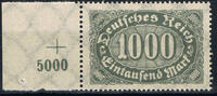 Deutsches Reich 1000 Mark 1923 Mi.-Nr. 252 P, linker Seitenrand mit Pass... 1.67 元 含税 ＋  100.41 元 运费
