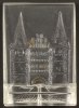 Drittes Reich/Lübeck WHW/Glasabzeichen/Deutsche Baudenkmäler/Holstentor Lübeck/Tieste Nr. 500 -