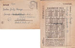 Drittes Reich / Eschwege 1944 Feldpostbrief mit Kalender 1943 2-3 33.47 元 含增值税 ＋  83.67 元 运费