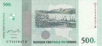 Africa CONGO DEM. REPUBLIC P.100a - 500 Francs UNC -