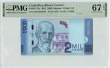 COSTA RICA P.275c - 2000 Colones PMG 67 EPQ -