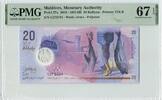 MALDIVES P.27a - 20 Rufiyaa PMG 67 EPQ -