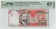 MOZAMBIQUE P.151a - 100 Meticais Polymer PMG 67 EPQ TOP POP -