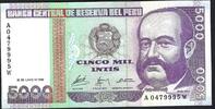 Pérou / Peru 5000 Intis 28/06/1988 Banco Central De Reserva Del Peru VZ 8.37 元 含税 ＋  83.67 元 运费