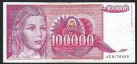 Yougoslavie / Jugoslavia 100000 Dinara Narodna Banka Jugoslavije -