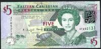 Eastern Caribbean / Caraibe Orientale 5 Dollars Queen Elizabeth II -