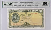 Central Bank of Ireland £1 banknote, Pick #64c PMG 66 EPQ -