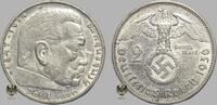 Drittes Reich 2 RM Hindenburg with Swast. -