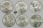 Drittes Reich 2 RM Hindenburg with Swast. - Lot of 6 coins -