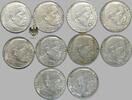 Drittes Reich 2 RM Hindenburg with Swast. - Lot of 10 different -