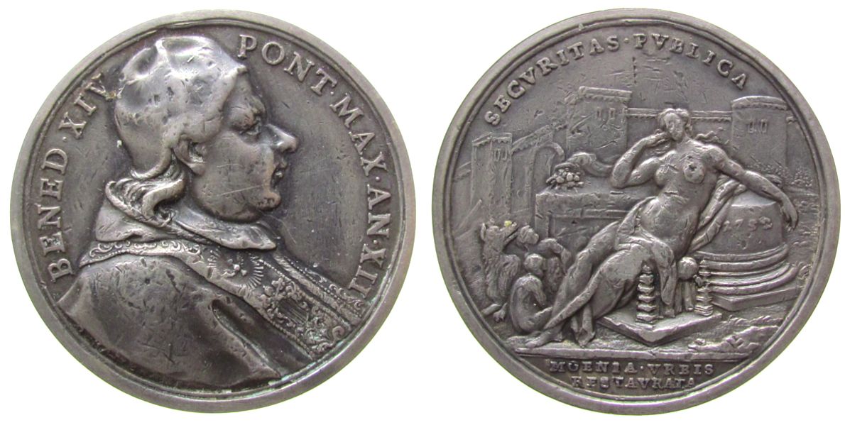 medaille 1752 vatikan silber benedikt xiv (1740-5