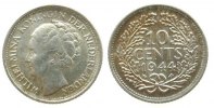 Niederlande 10 Cents Ag Wilhelmina I, P, Schulman 1059 -