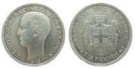 Griechenland 1 Drachma Ag Georg I, berieben -