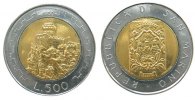 San Marino 500 Lire Bi-Met Burg -