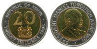 Kenia 20 Shilling Bi-Met Daniel Toroitich Arap Moi -